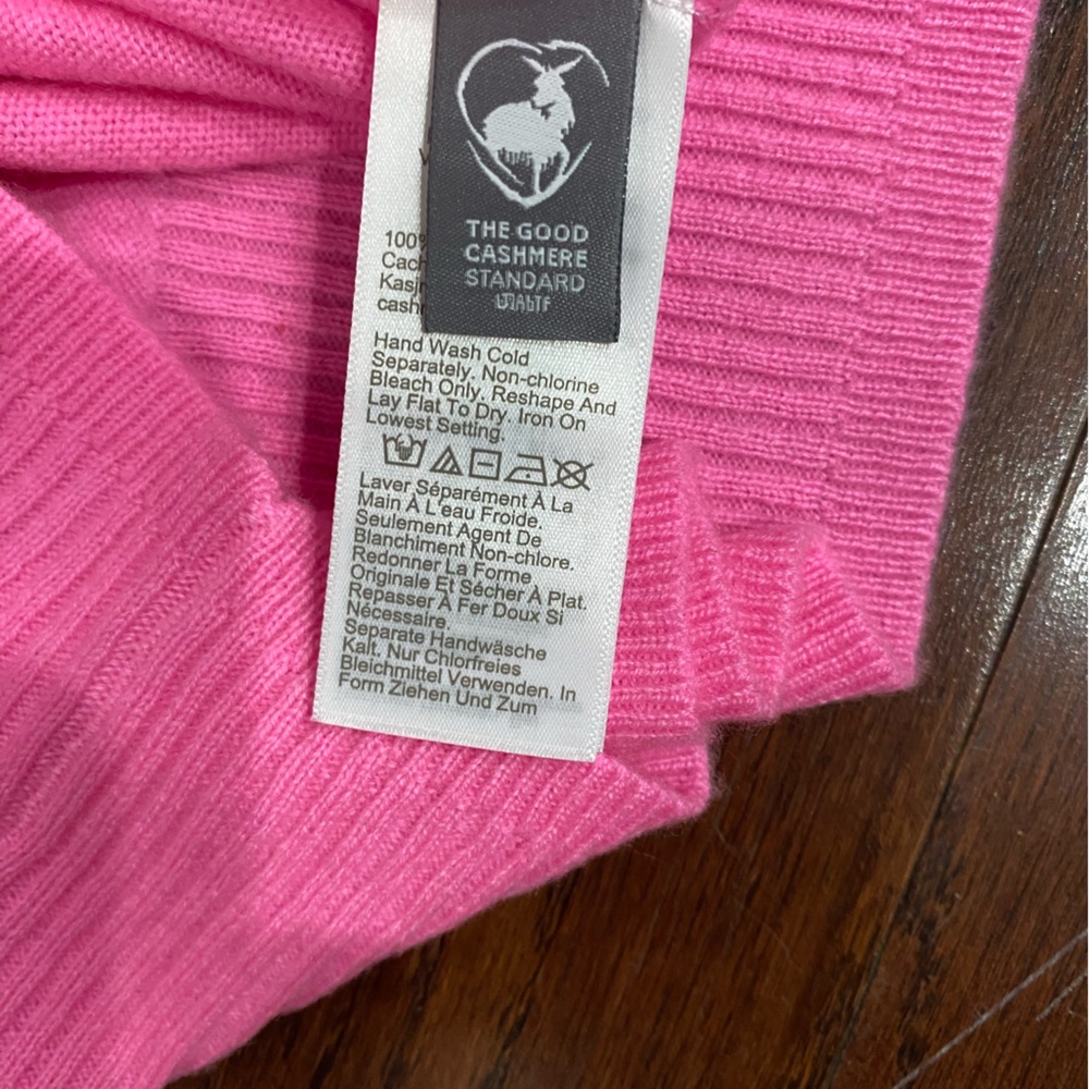 J. CREW Pink Cashmere Crewneck Cropped Pullover Sweater Women’s L - Picture 5 of 6
